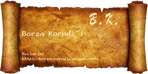 Borza Kornél névjegykártya