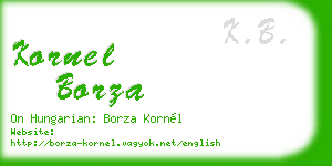 kornel borza business card